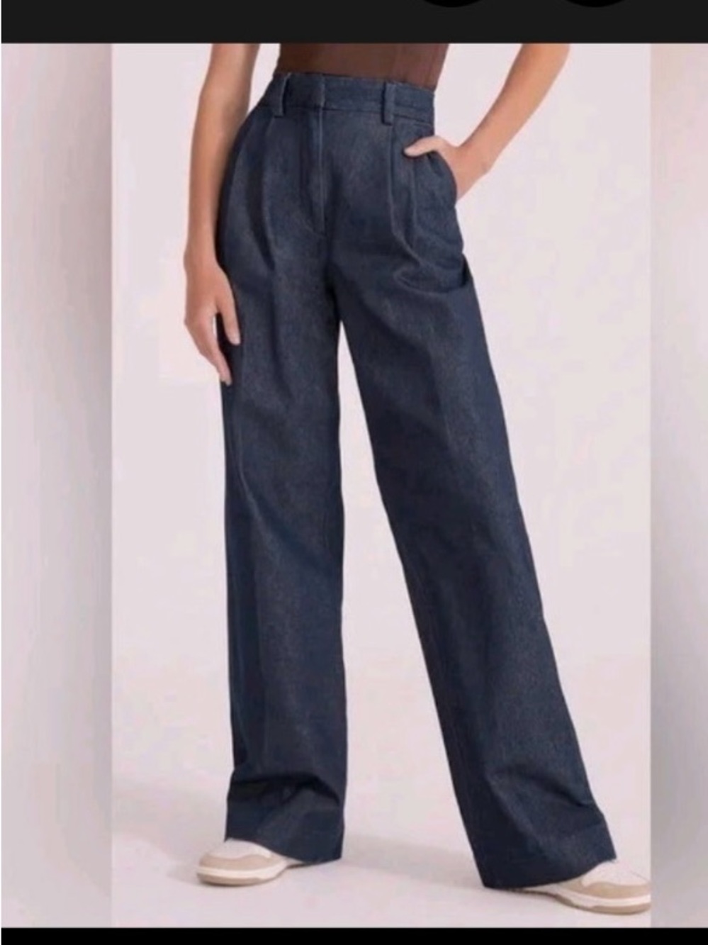 Favorite Daughter Dark Indigo Wide-Leg High-Rise Pants